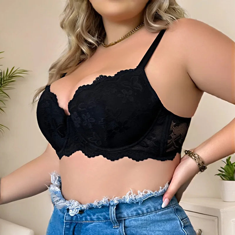 Women's Underwire Bra Plus Size Underwear Sexy Push-up Comfortable Breathable Bra for Curvy Women