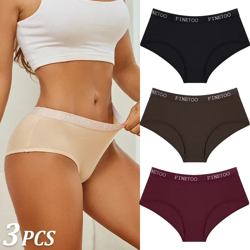 3Pcs Women's Cotton Briefs Letter Belt Underwear Women Panties Sexy Breathable Briefs Female Stretch Ladies Soft Lingerie