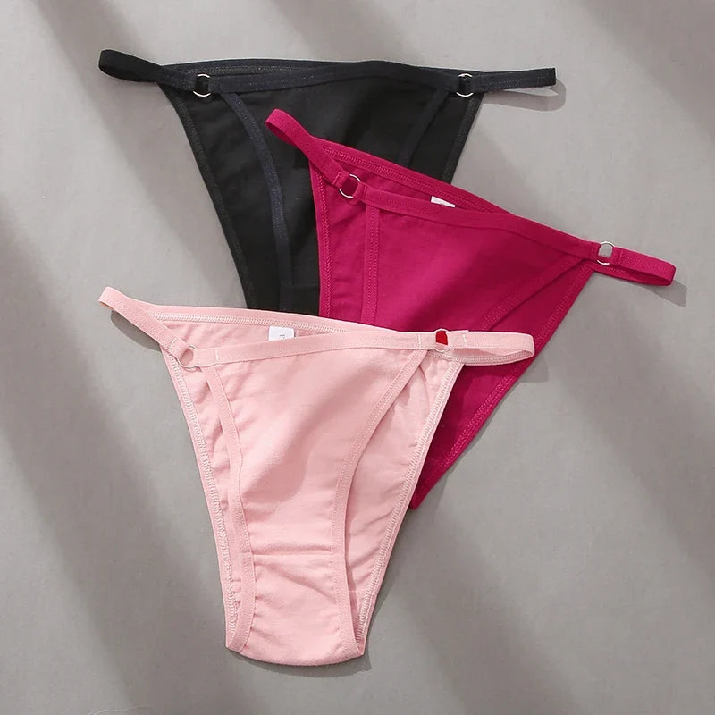 4Pcs/Set Women's Cotton Panties 3Pcs/set Sexy Low Waist Briefs M-2XL Comfortable Underwear Female Soft Color Underpants Lingerie