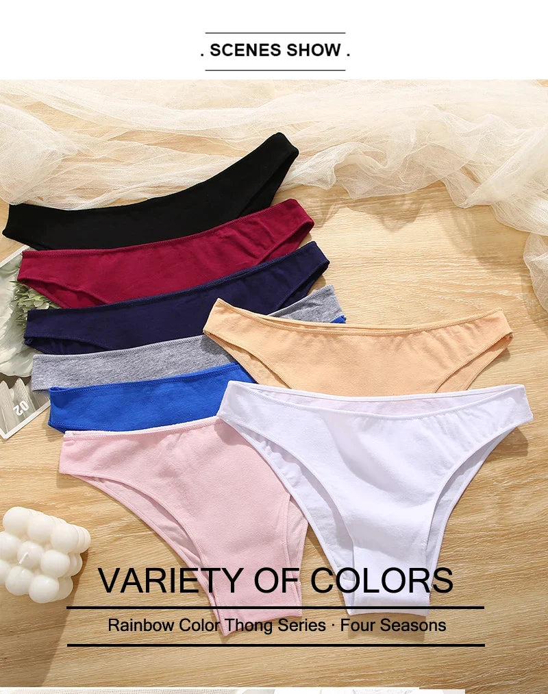 3Pcs Women's Cotton Seamless Briefs Intimates Women Sexy Panties Solid Color Breathable Underwear Female Low Waist Soft Lingerie