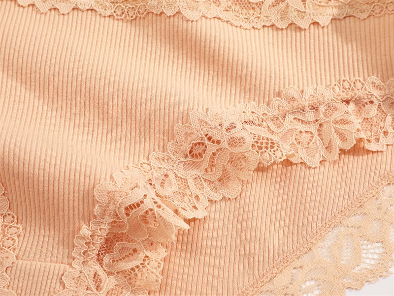 Sexy Cotton Lace Panty Women Low Waist Panties Underwear S-XL Solid Color Ladies Briefs Lingere Underware Comfortable Women