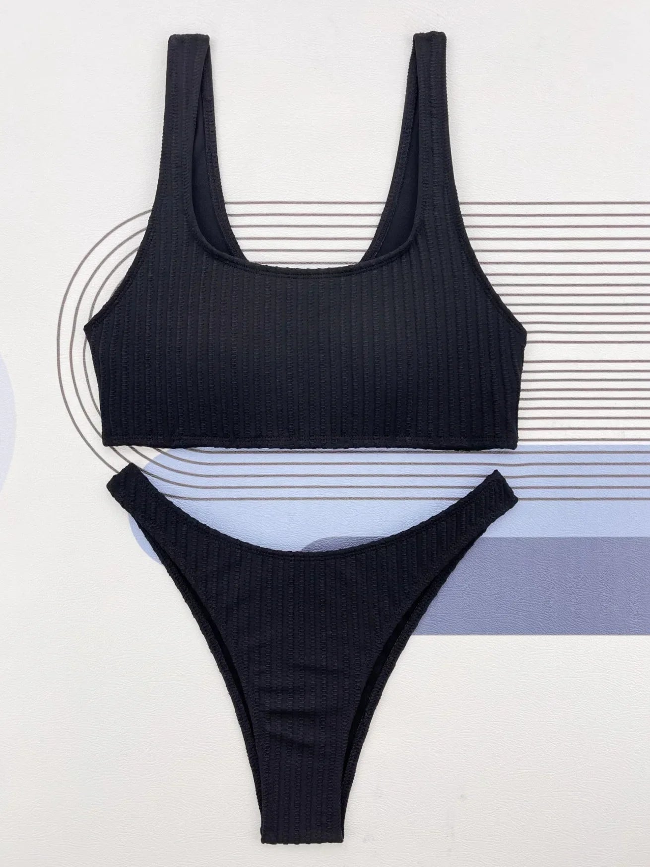 Bikini 2026 Sexy White Black Ribbed Push Up Micro Swimsuit Separate Woman Beach Bathing Suit Two Piece Swimwear Traje De Baño