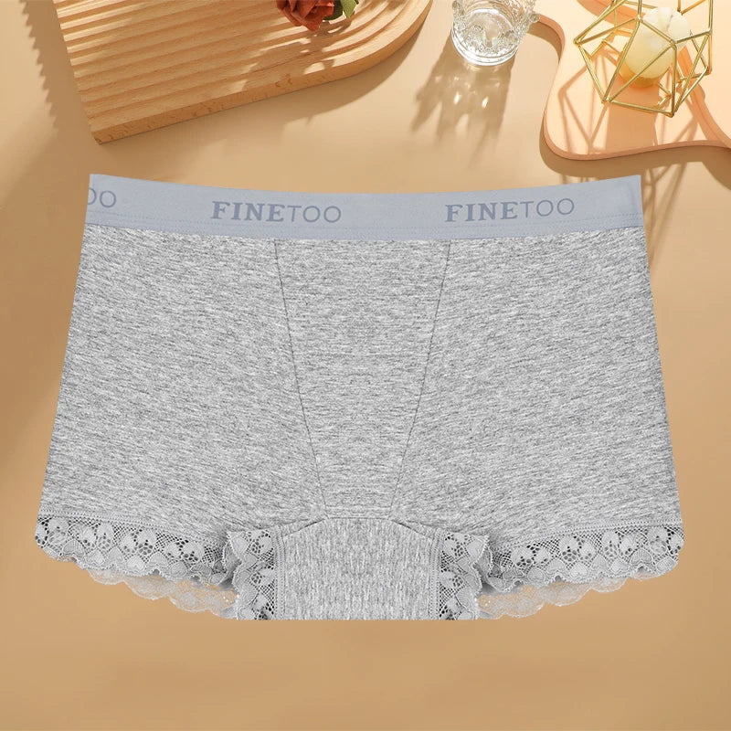 Women's Cotton Lace Boyshorts Sexy Letter Belt Breathable Boxer Panties High Waist Stretch Briefs Comfortable Sport Shorts S-XXL