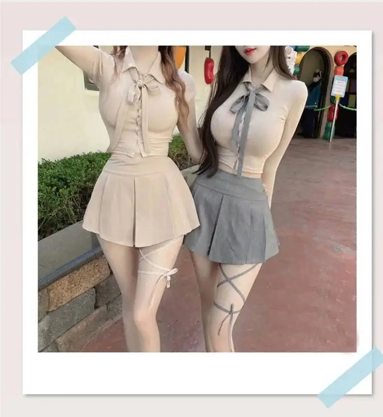 WOMENGAGA Korea Style Sexy Slim High Waist Strap A-line Half Length Skirt Fashion Women Skorts JK Sweet 2023 New  OW3W