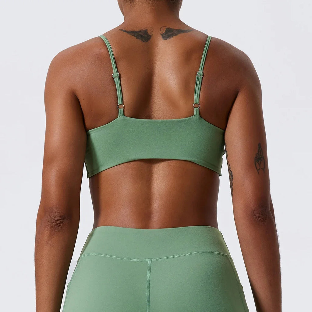 Hearuisavy Summer Sports Bra Shockproof Push Up Gym Top Women Quick-Dry Yoga Clothes Pleated Design Brassiere Workout Crop Top