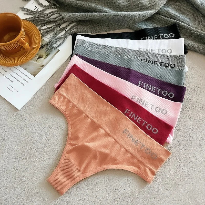3Pcs M-2XL Seamless Thongs Women High Waist G-string Ladies Comfortable Bikini Panties Thong Underpants Girls Underwear Lingerie