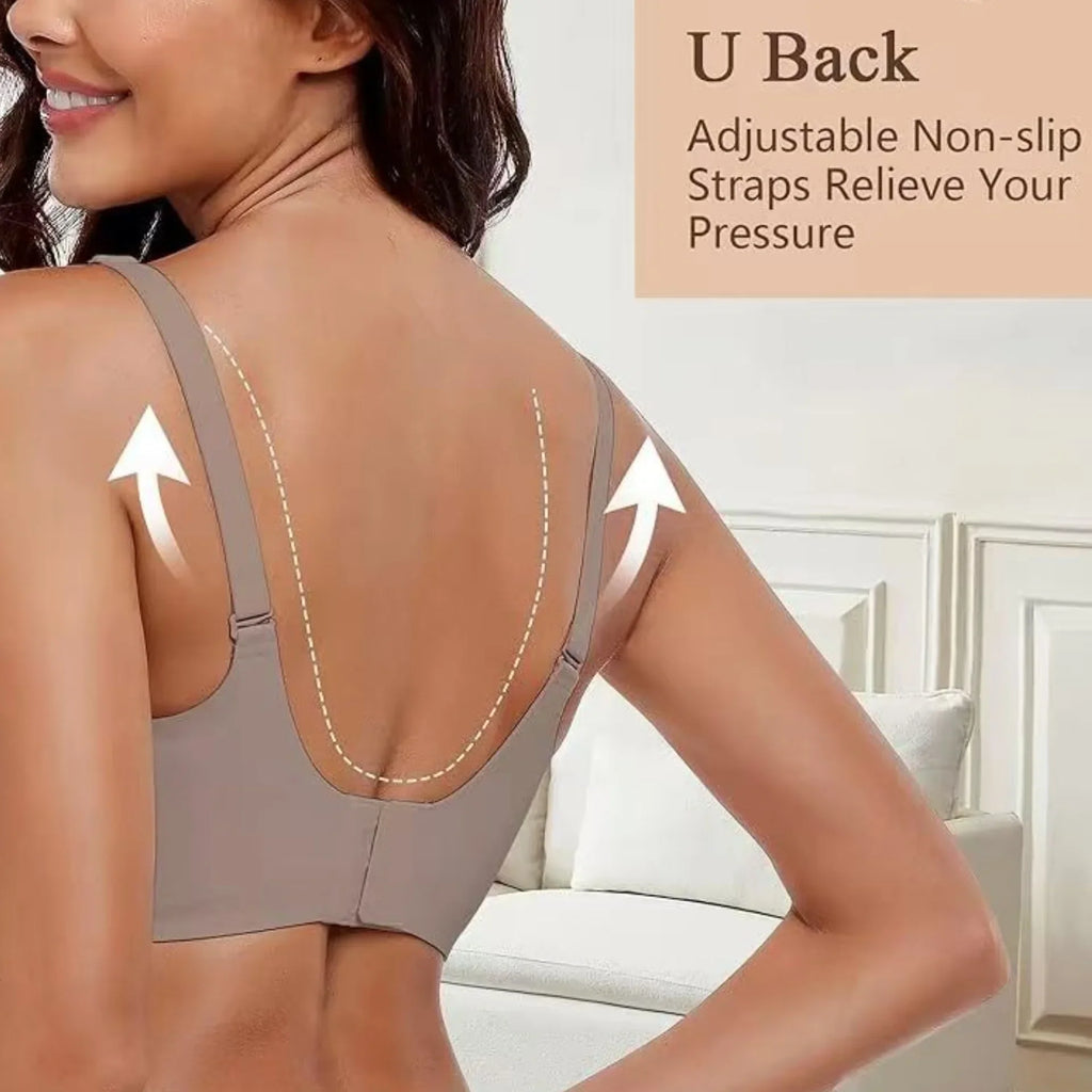 Plus-size Jelly-like Wire-free Bra Thin Molded Cups with A Wire-free Design Comfortable and Breathable Underwear Push Up
