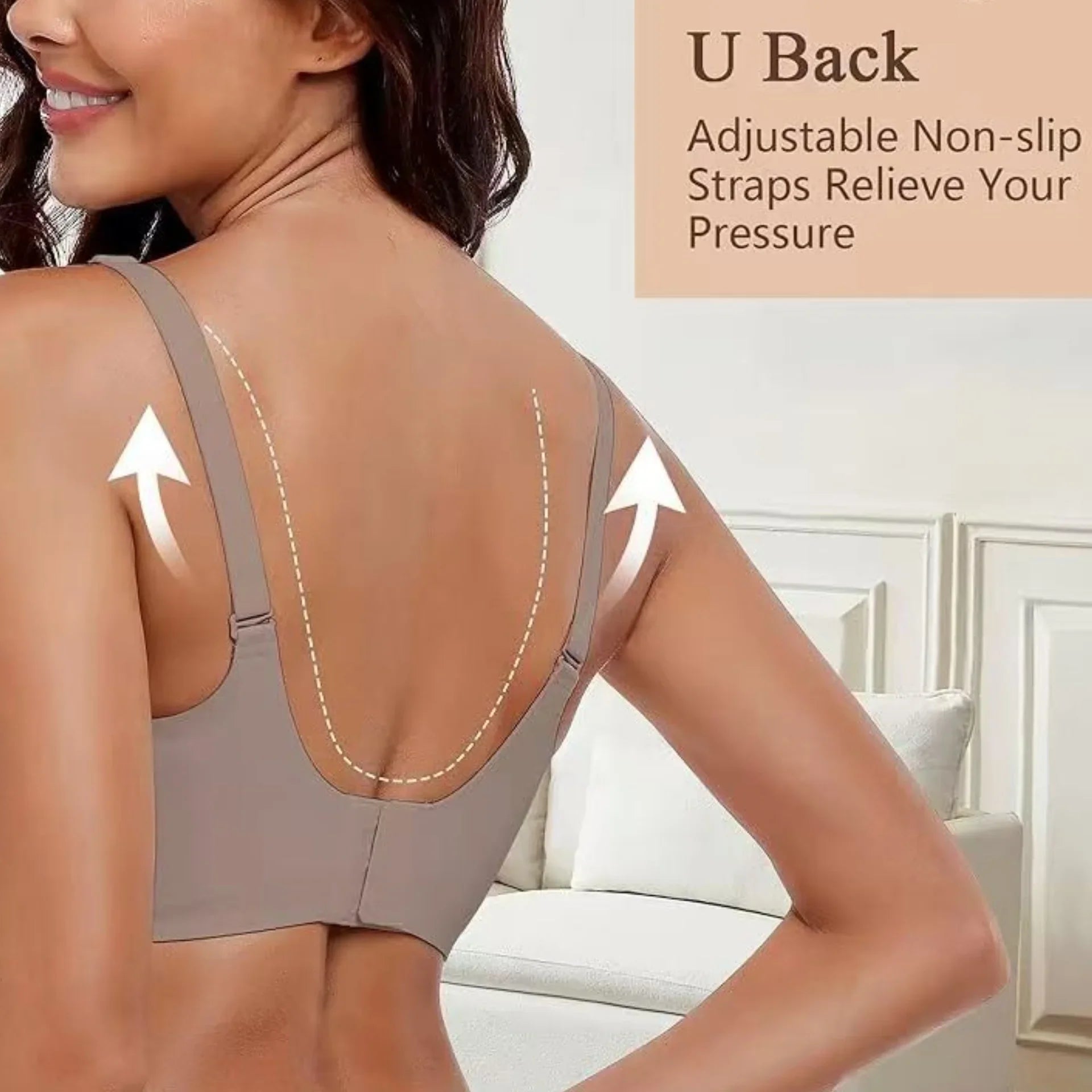 Plus-size Jelly-like Wire-free Bra Thin Molded Cups with A Wire-free Design Comfortable and Breathable Underwear Push Up