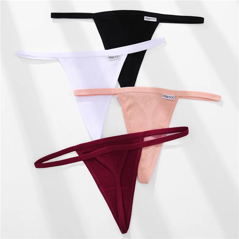 3Pcs/set Cotton Thongs M-XL Sexy Bikini Panties Women T-Back Underpants Girls Low Waist G-string Underwear Female Lingerie 2022
