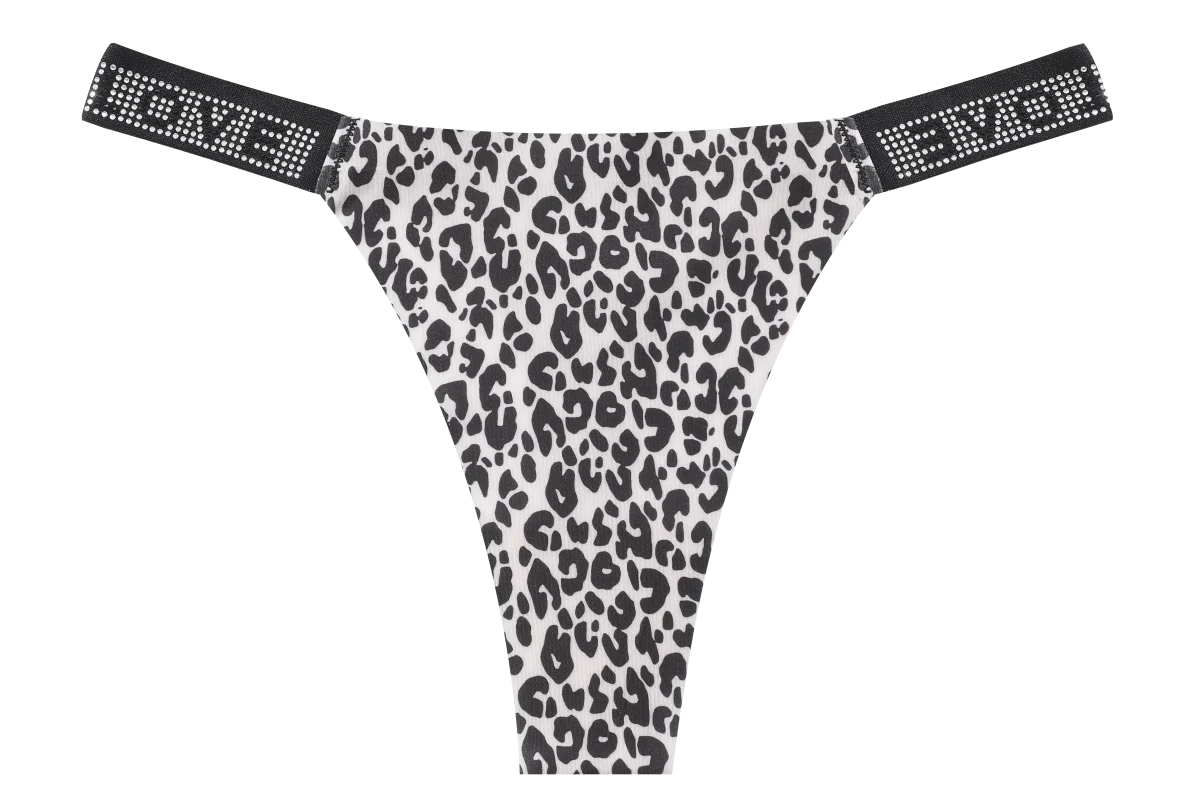 New Women's Smooth Low Waist Sexy Panties Women Thongs Rhinestones Letter Diamonds G-string Sports Thong Briefs T-back Shiny