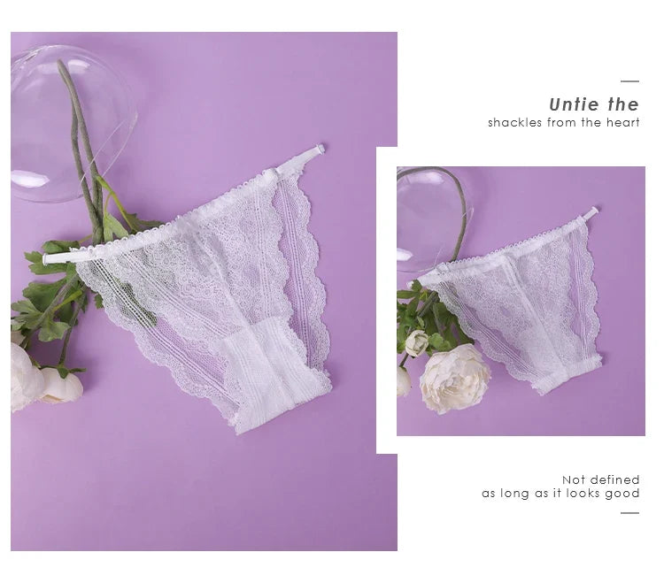 Lace Thin Sexy Girls Panties Women Briefs Thong Hollow Out G String Seamless Underwear Transparent Female Low Waist Lingerie