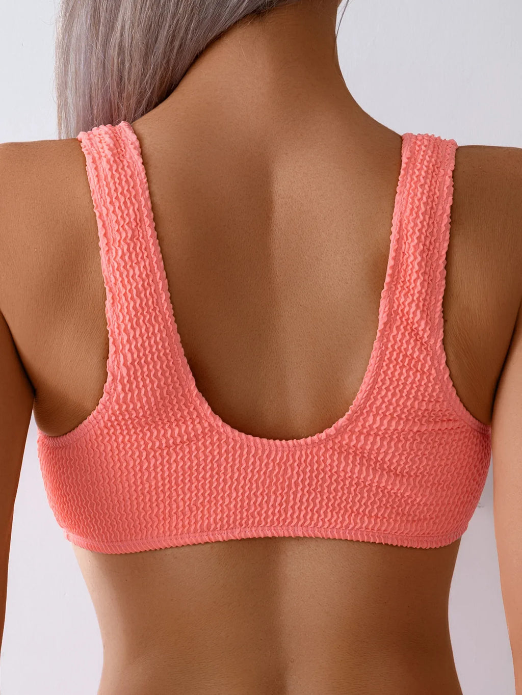 2026 New Sexy Bikini Two-Piece Swimsuit Pure Color High Elasticity Monochromatic Swimwear Comfortable Fit Women's Beachwear