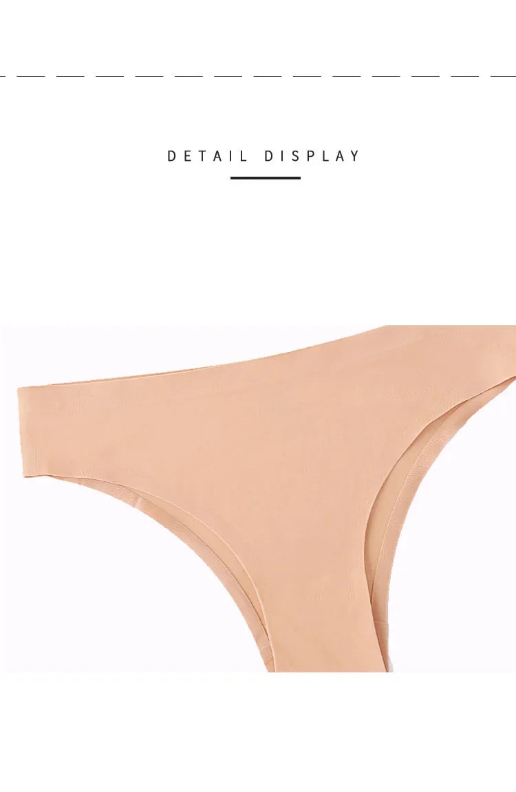 Ice Silk Thong Sexy Women Panties Seamless G String Briefs T Back for Girls Underwear Temptation Ladies Underpants Size M-XXL