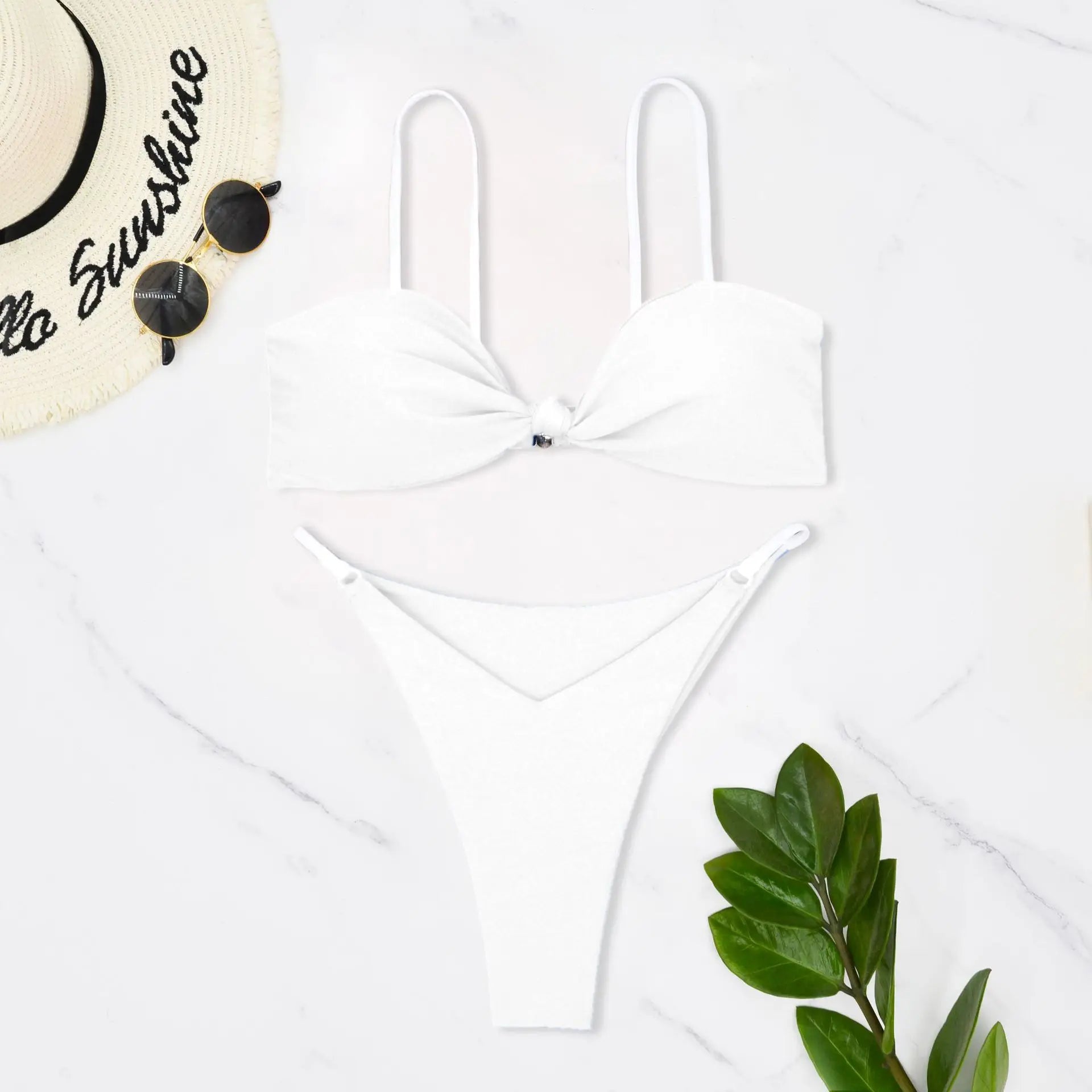 Sexy Bikini Swimsuit Women's Separate Thickened High Elasticity Swimming Costume with Chest Pad No Steel Support for Water