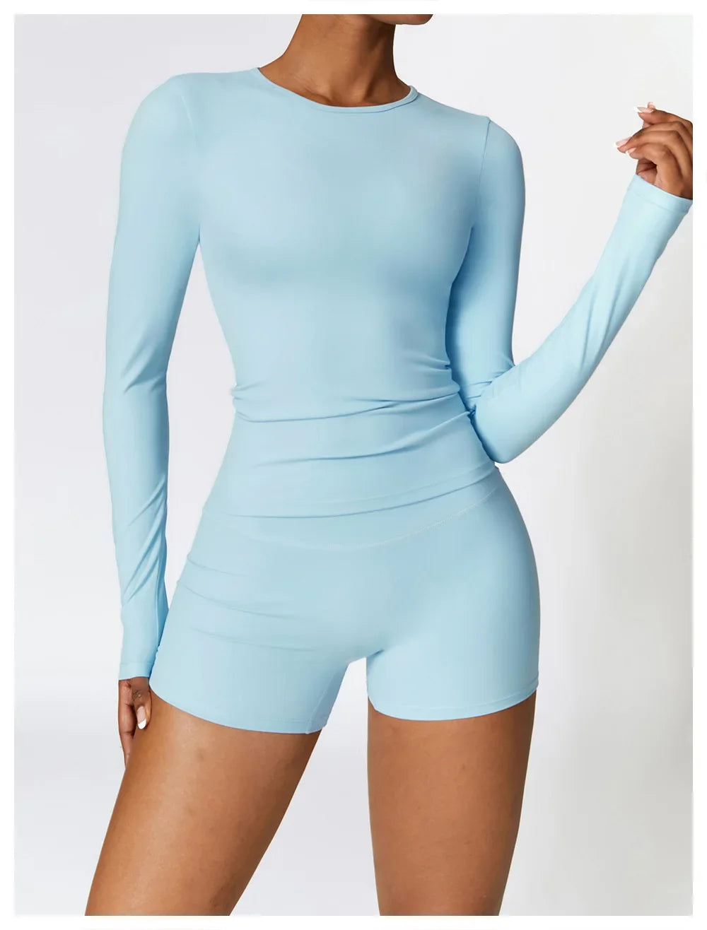 NCLAGEN Long Sleeve Workout Top Gym Pilates Clothes Women Active Wear Sports Shirt Elastic Fitness Yoga Clothing Running Shirts