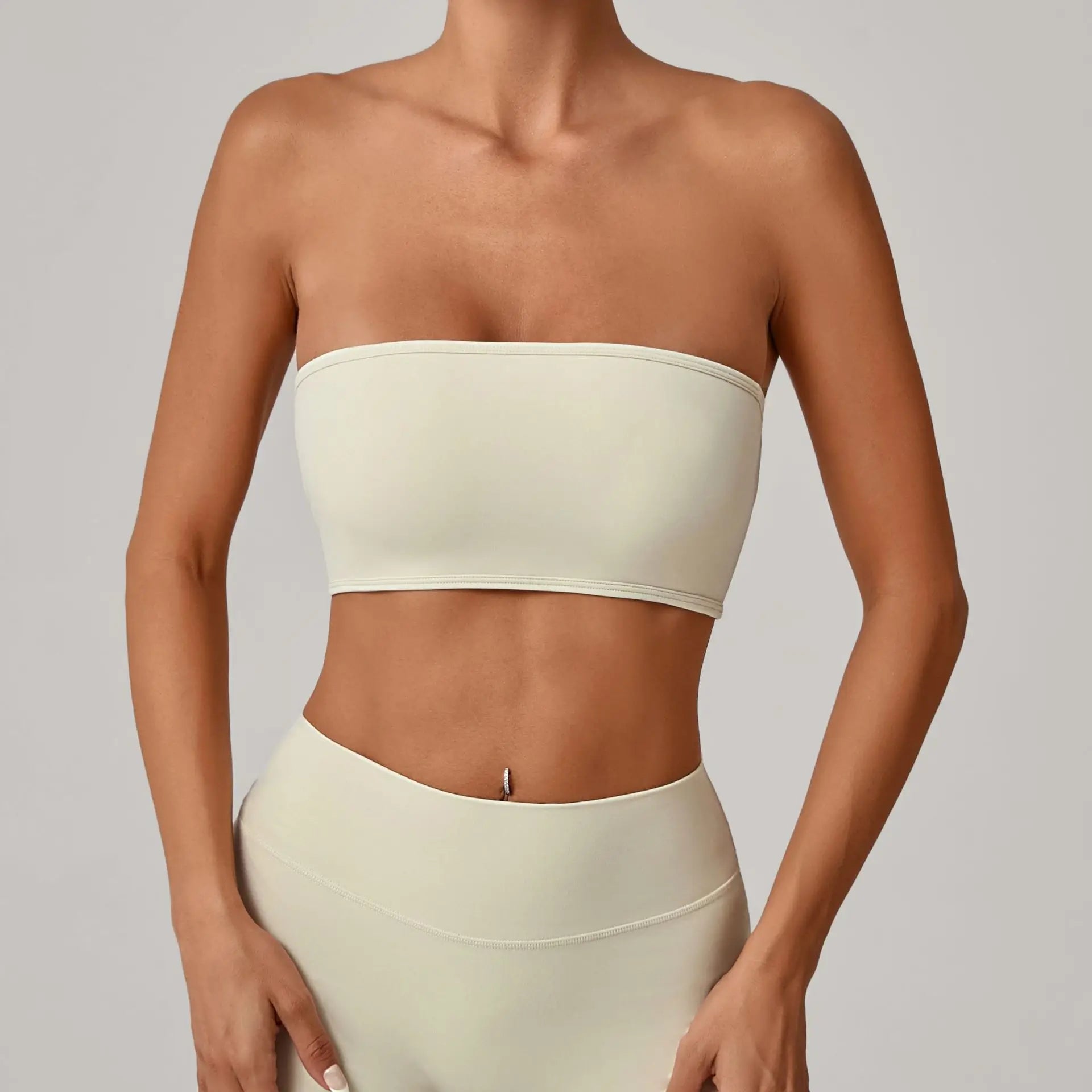 Women Strapless Sports Bra Gym Top Quick-Drying Yoga Clothes Women Tube Top Fitness Chest Wrap Underwear Workout Bra Female