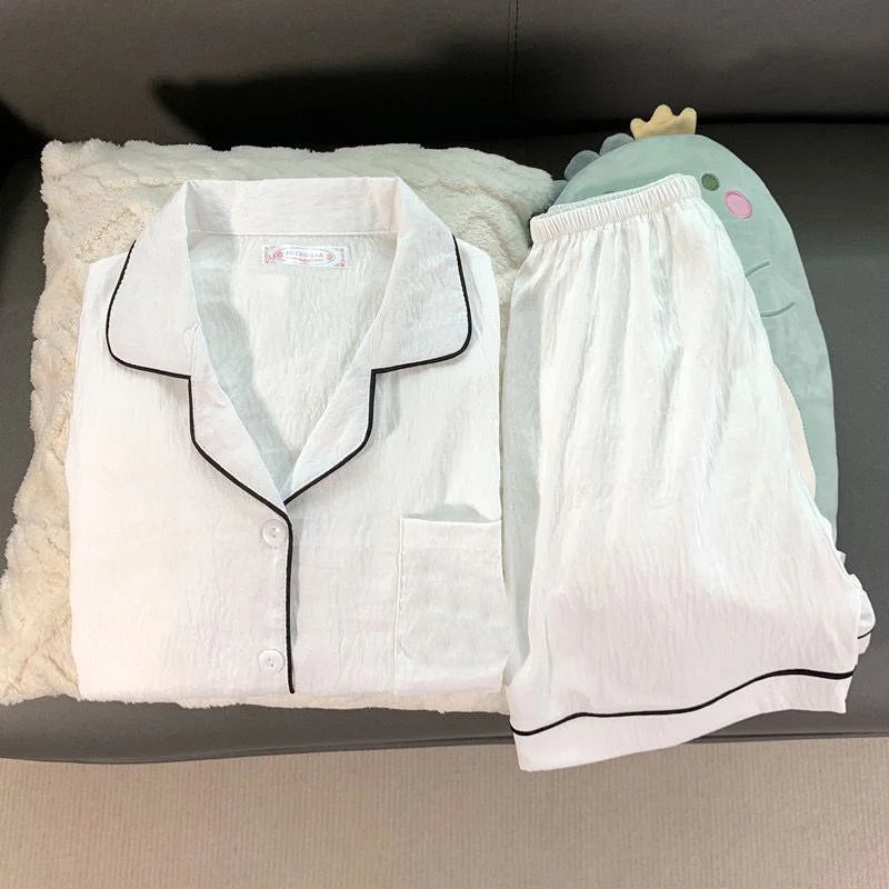 Thin Cotton Women's Short-sleeved Pajamas Set Summer Cute and Casual Sweet and Girly Thin Home Wear Set Sausage Dog Sleepwear