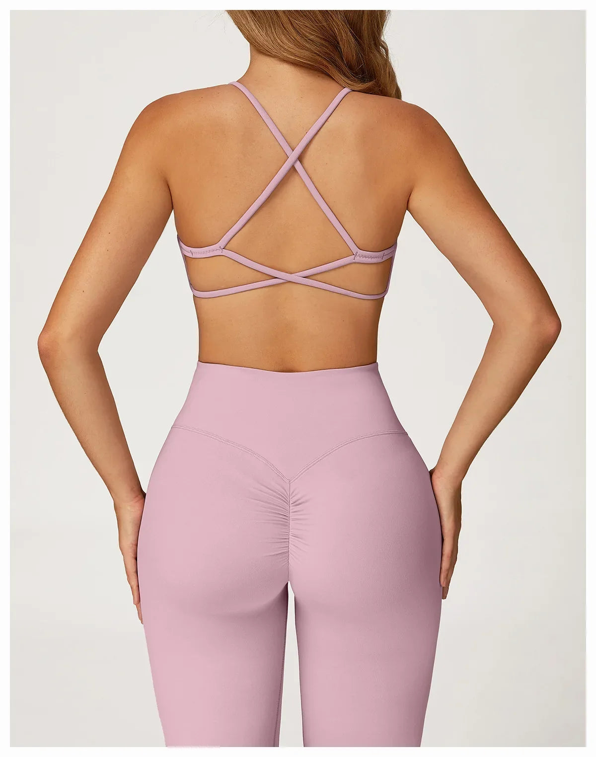 Summer U-Shaped Multi-Strap Cross Back Women Pilates Fitness Sports Bra Top Gym Yoga Athletic Tight Workout Jog With Chest Pad