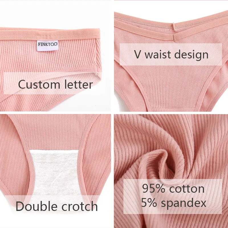 3PCS M-2XL Women Cotton Panties Briefs Female Sexy V Wasit Underwear Ladies Underpants Pantys Girls Plus Size Intimates Lingerie