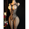 Sexy Open Lingerie Set .Erotic Exposed Breast Bra Transparent Bodystocking Teddy Crotchless Bodysuit Lust Hot Underwear Suit