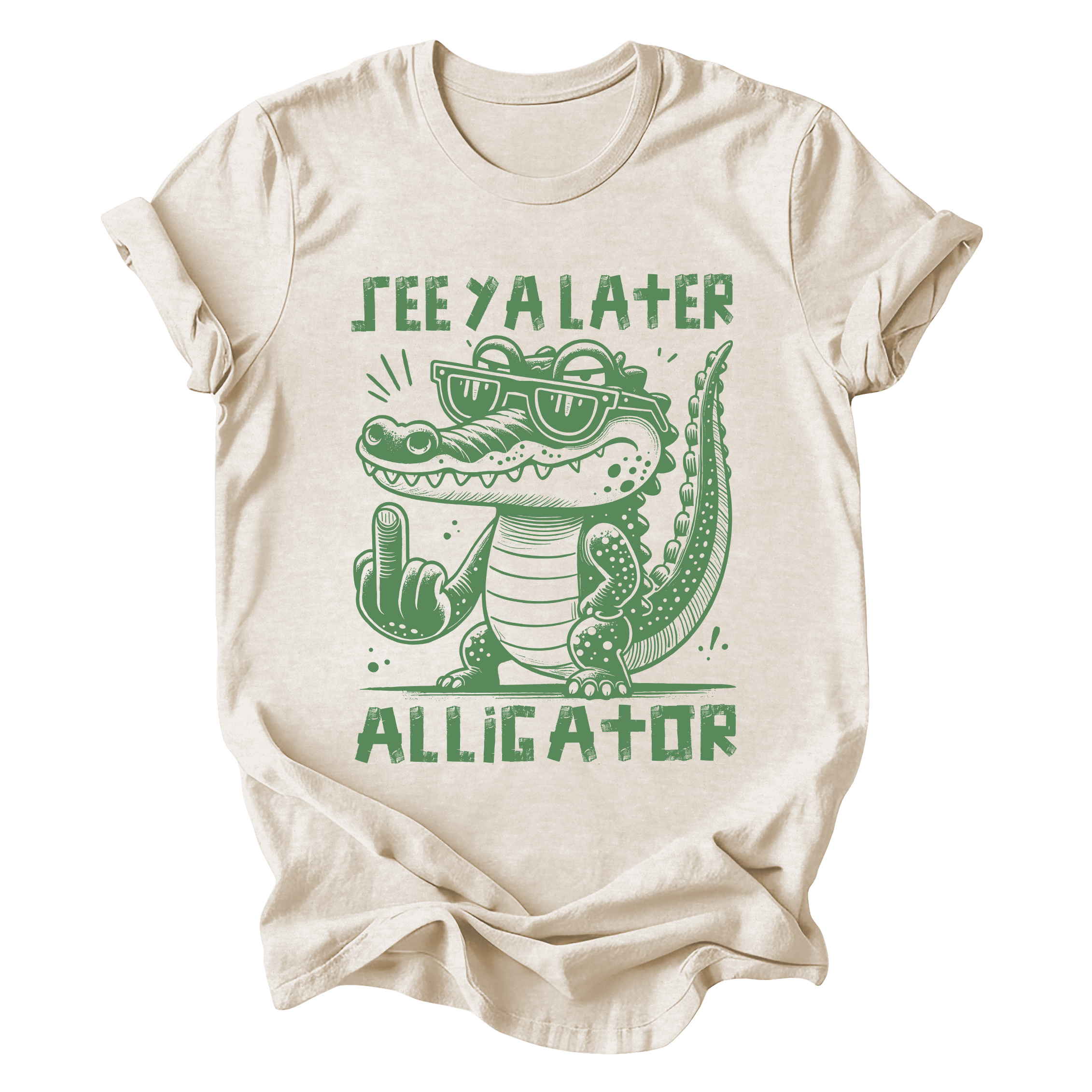 See You Later, Alligator Crude Middle Finger Bold Edgy Provocative Statement Graphic Tee