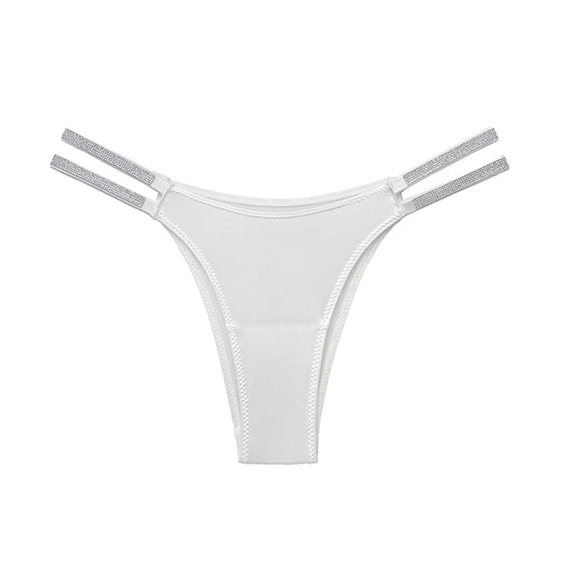 Sexy Panties Women Thongs Rhinestones Diamonds G-string Sports Thong Low Waist Shorts Briefs T-back Fitness S-XL