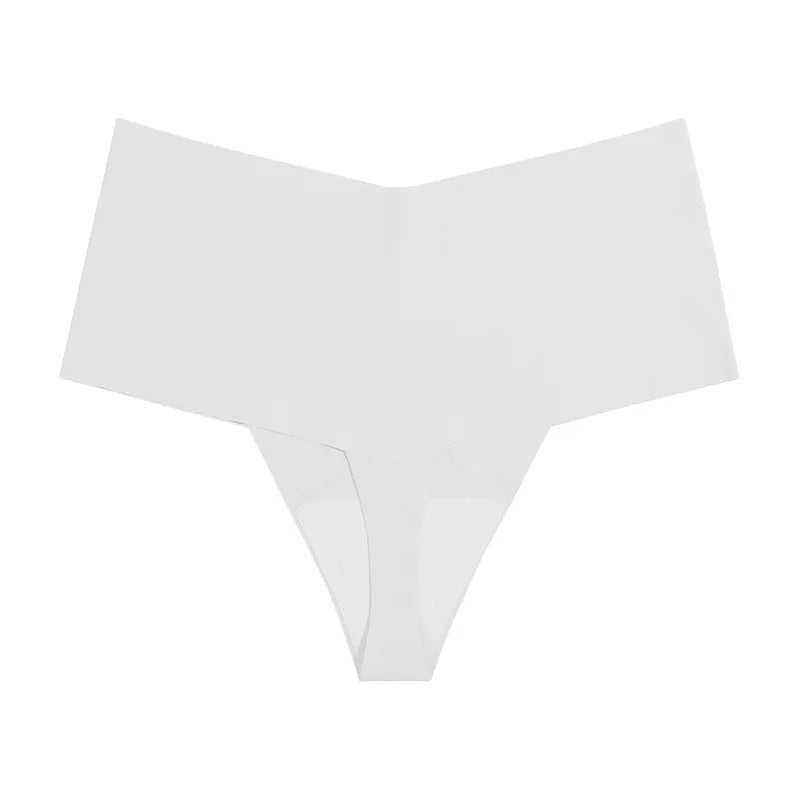 Ice Silk Women Panties Sexy Thong Briefs Yoga Seamless G String Quick Drying Underwear Simple Mid Waist Traceless Thin Sports