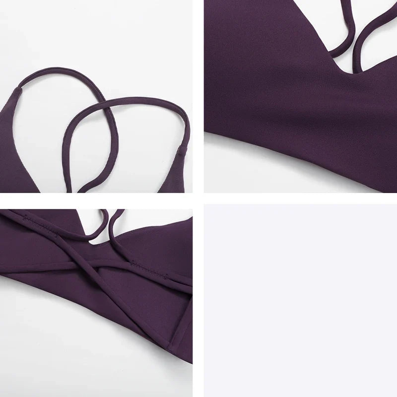 Hearuisavy Breathable Sports Bra Women Quick Drying ShockProof Gym Workout Top Casual Yoga Clothing Push Up Running Fitness Bras