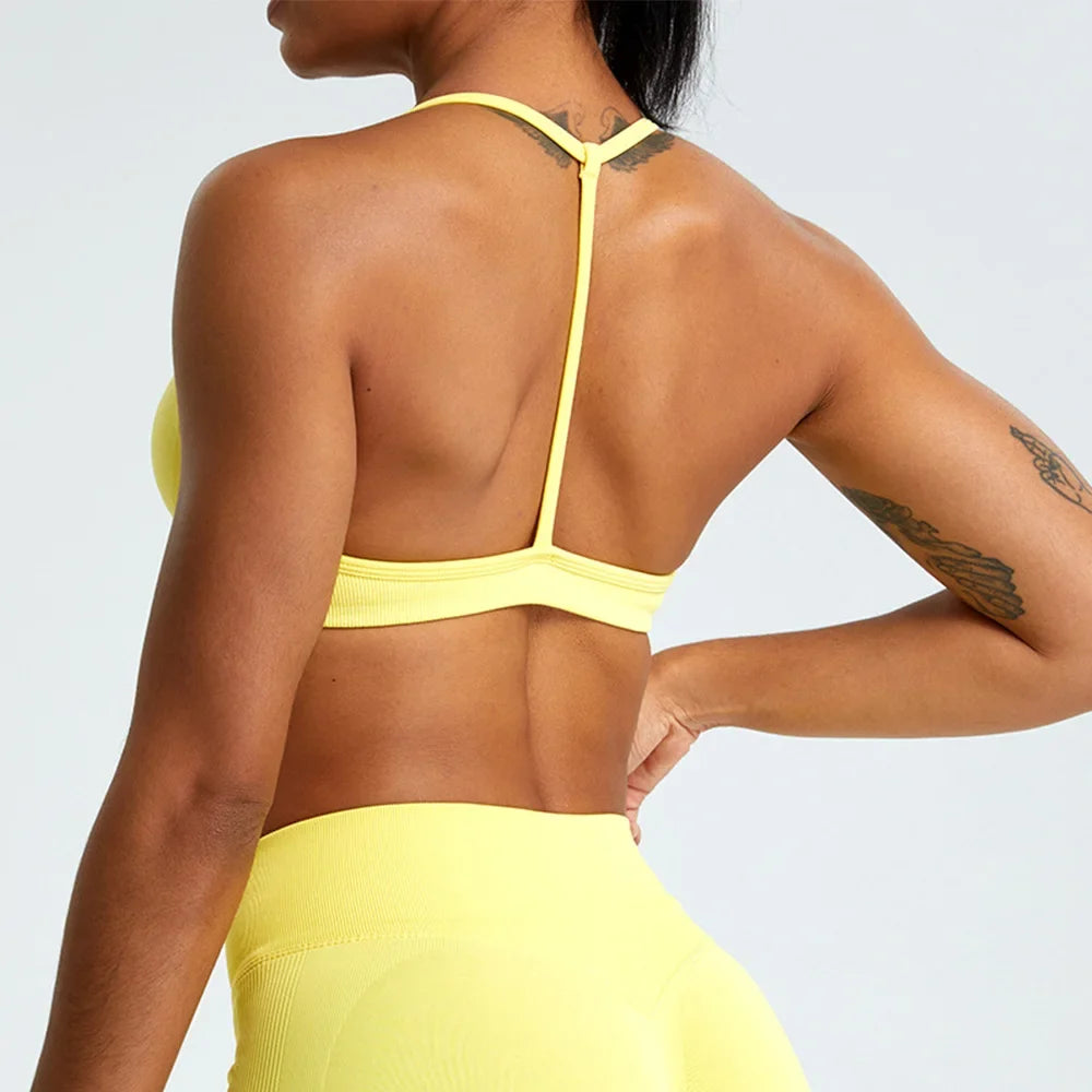 Women Sports Underwear High Support Sports Top Push Up Yoga Bra Gym Crop Top Fitness Workout Bra Running Brassiere Sportswear