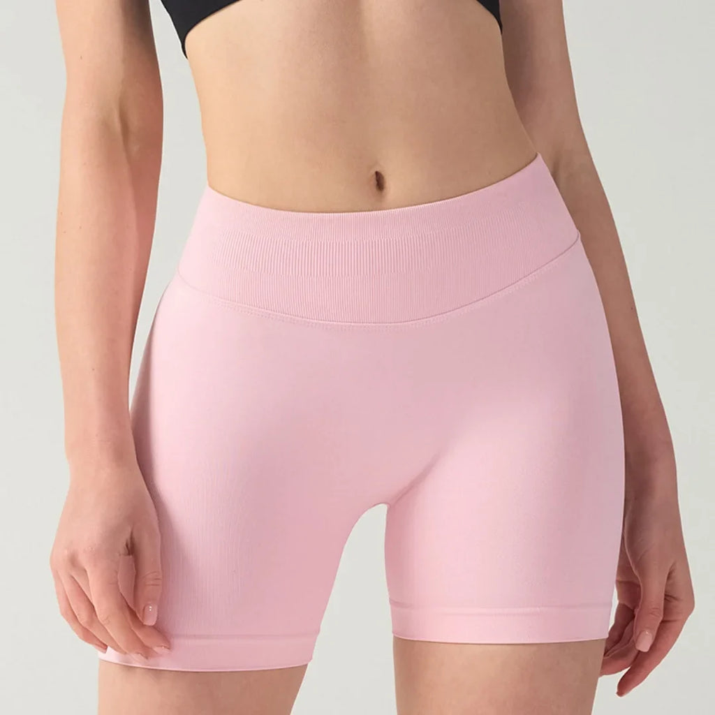 High stretch hip lifting fitness yoga shorts with peach hips and no awkward lines, Pilates medium intensity training shorts