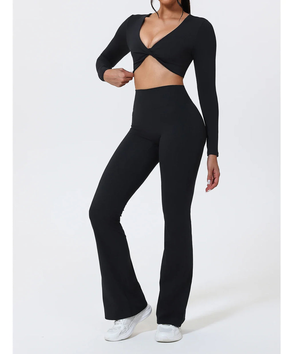 Hearuisavy Summer Woman Workout Flared Pants Leggings Pilates Fitness Trousers High Waist Butt Lifting Yoga Bell-Bottom Pants