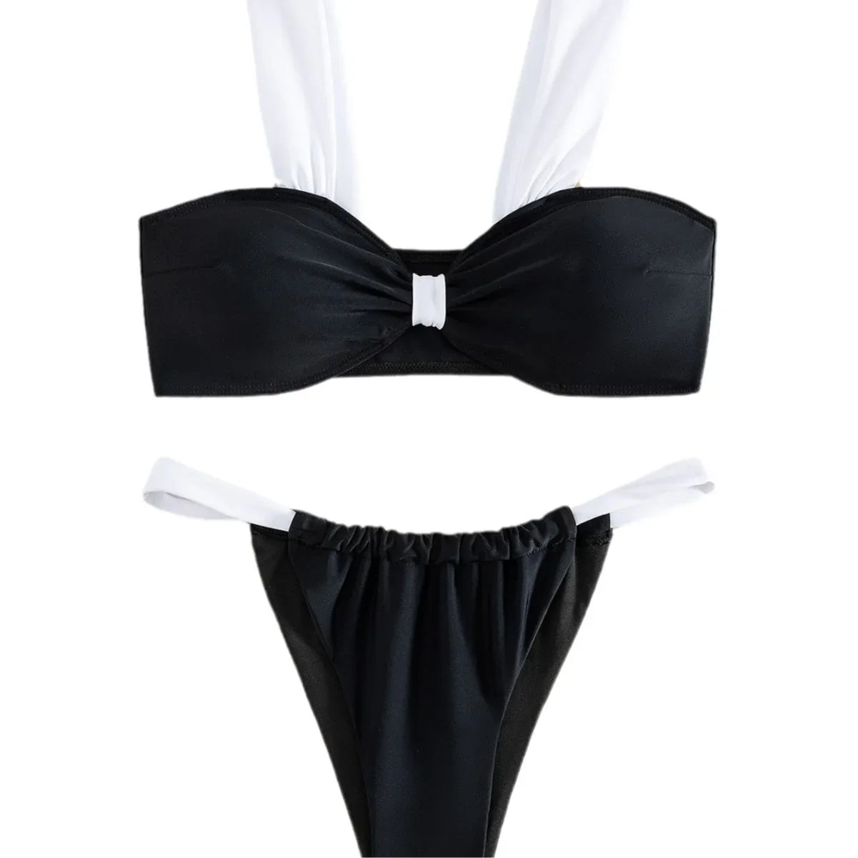 2026 Solid Thong Brazilian Bikinis Swimwear Women Swimsuit  Black White Bikini Set Bathing Suit Female Summer Beach Wear Biquini