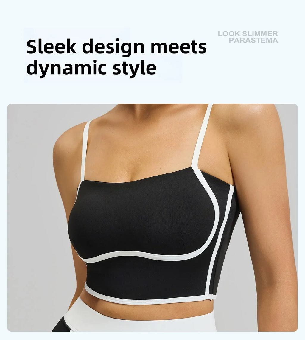 Summer Hot Sale Solid Color Women Fitness Bra Tights Yoga Vest High Strength Shockproof Gym Sports Top Push Up with Chest Pad