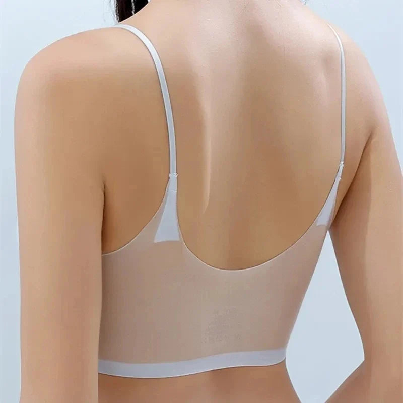 Summer Ice Silk Seamless Ultra-thin Ice Silk Bra Lifting Bra M-4XL Women's Sports Bra Wireless Underwear Air Cooling Brassier