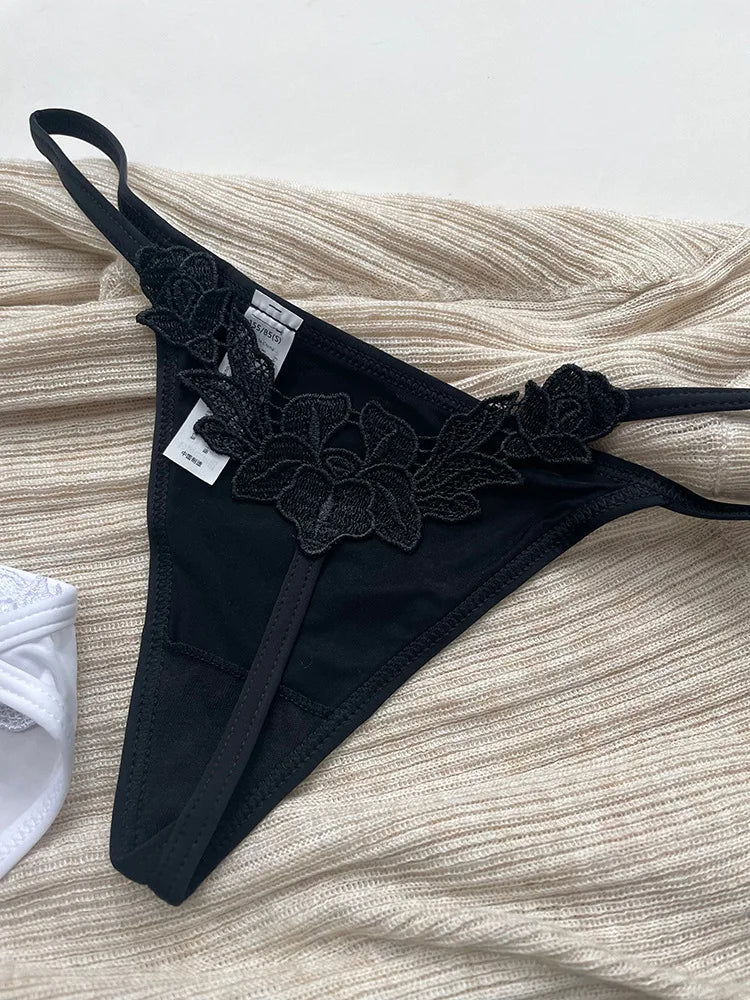 Floral Embroidery Sexy G String Underwear Women Panties T-Back Briefs Female Lingerie Erotic Girls Thongs Bikini Size S-XXL
