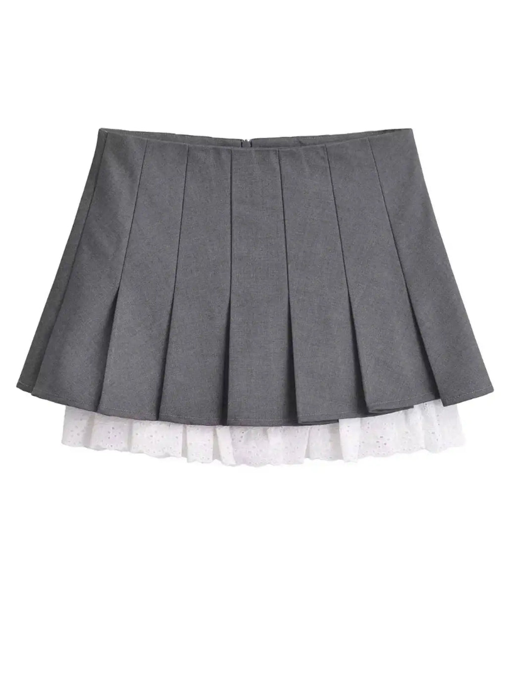 Summer New Leisure Lace Splicing Short Skirt Women Pure Desire Spicy Girl High Waist Hundred Fold A-line Half Length Skirt 7V01