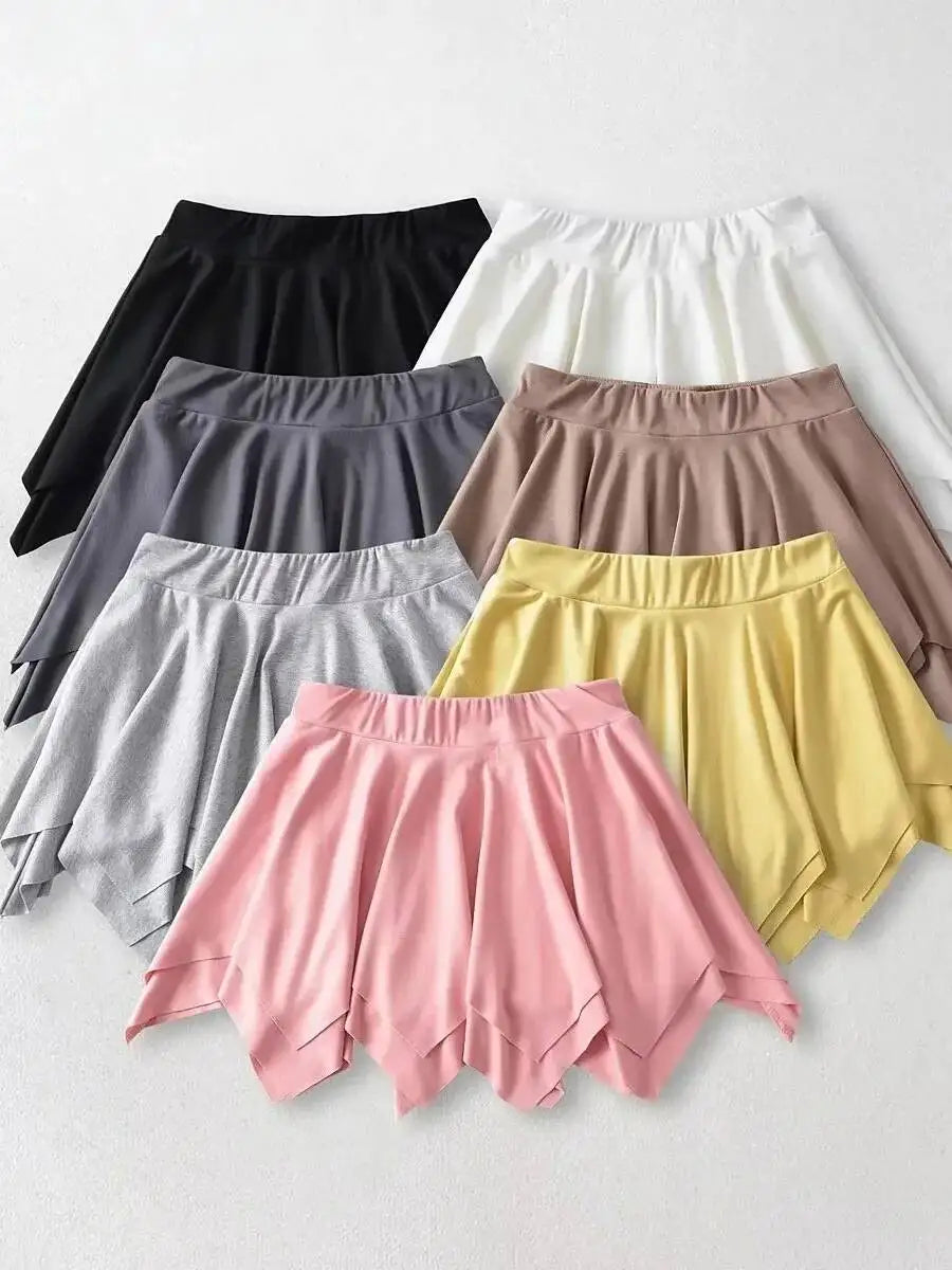 Summer Sexy Pure Desire Loose Edge Design Sense Short Skirt Women High Waisted Wrap Hip Reducing Age Pleated A-line Skirt H2JI