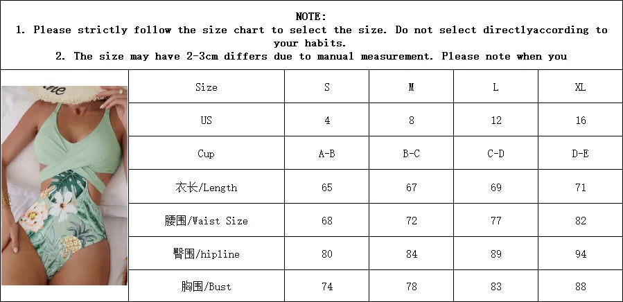 One Piece Swimsuit Women Vintage Green Floral Print Hollow Out Backless High Waist Bikini 2025 Bathing Suit Bandage Swimwear
