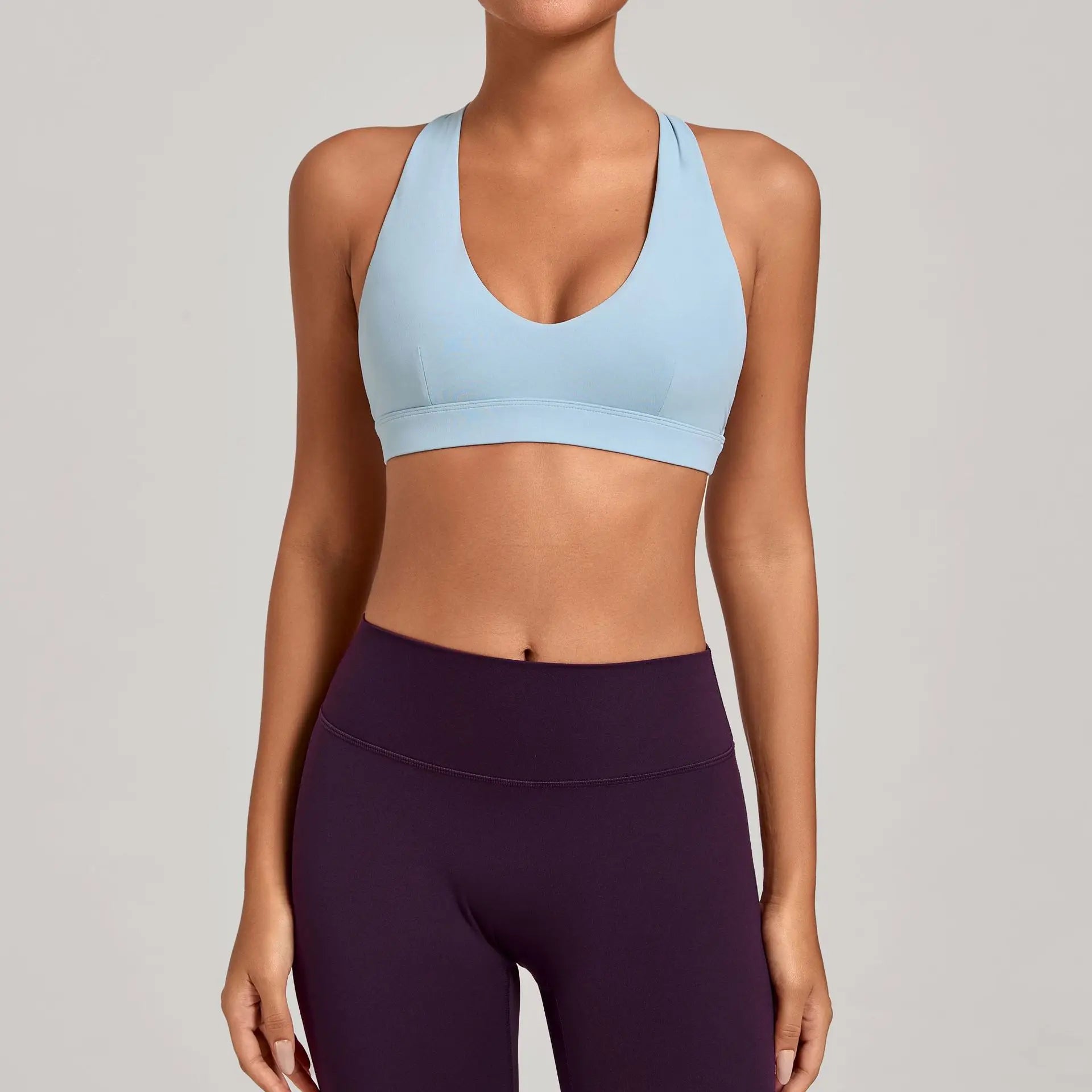 Sports Bra Gathered Neck Hanging Style Backless Tight Yoga Bra Women's Top Fitness Outdoorsports Pilates Training Gym Workout