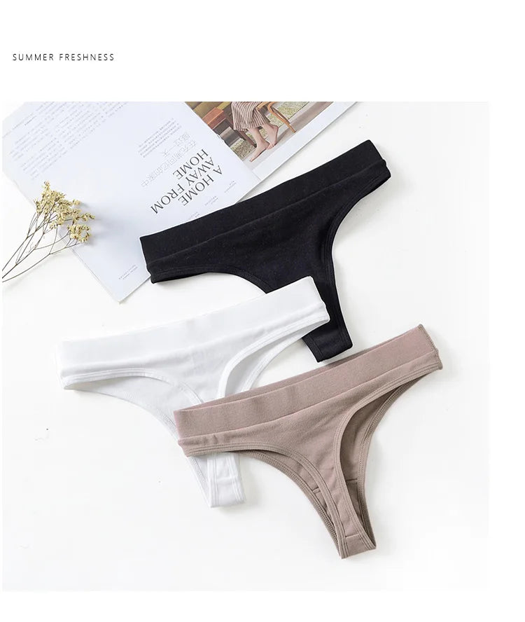 Sexy Thongs Seamless Women Panties Cotton G String Fashion Underwear Female Briefs Girls Lingerie Simple Sporty Style Size S-XL