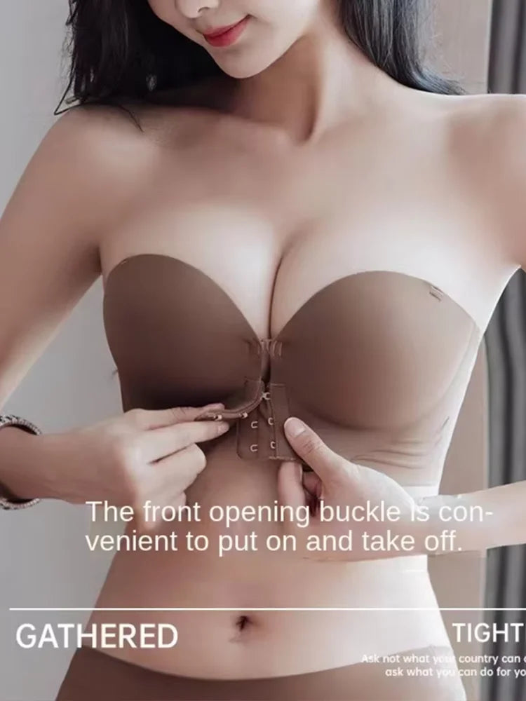 New Front Buckle Underwear Convenient Anti Sagging without Shoulder Strap Women's Bras without Steel Ring Seamless