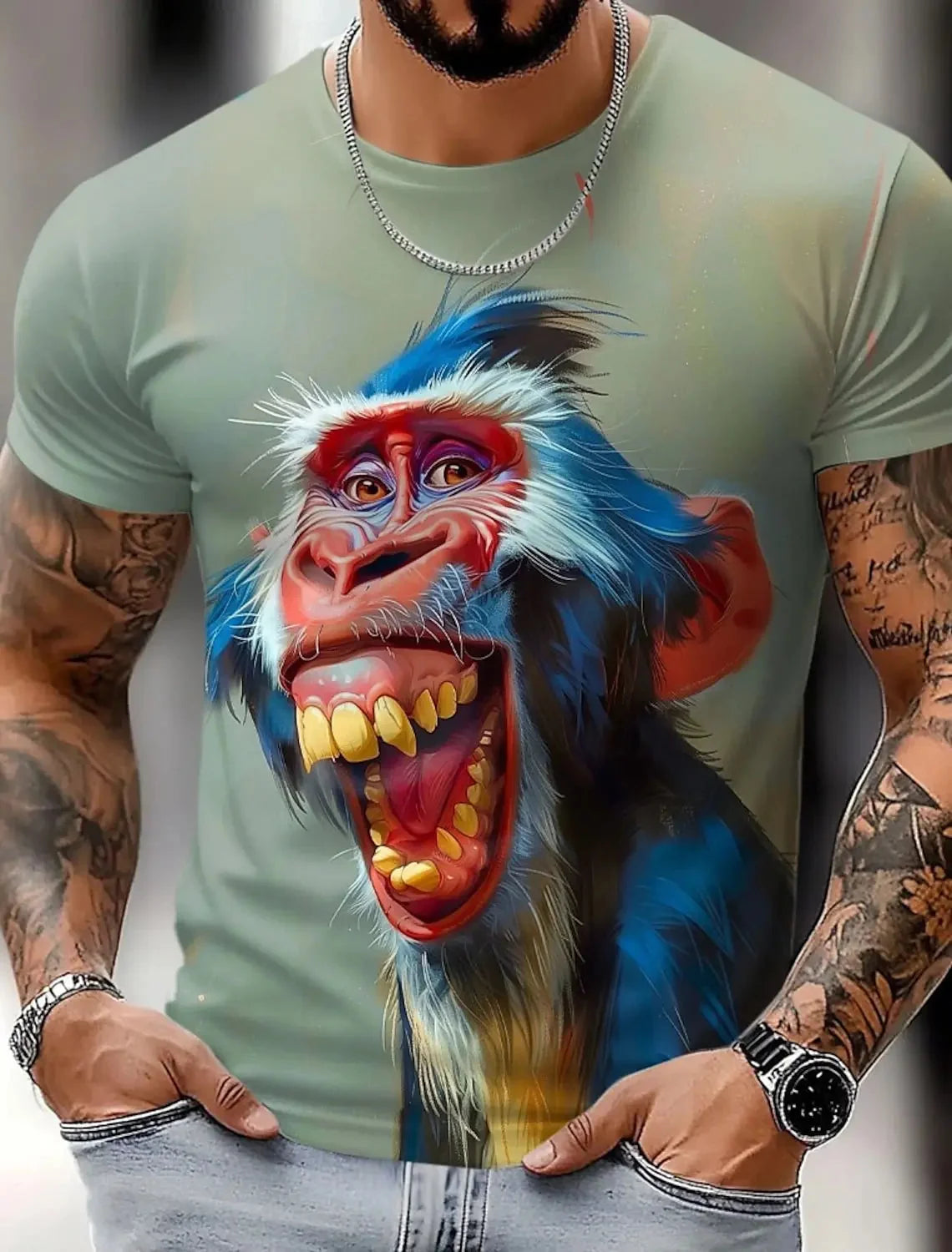 🦁  3D Animal Print Funny T-Shirt – Bold Summer Streetwear