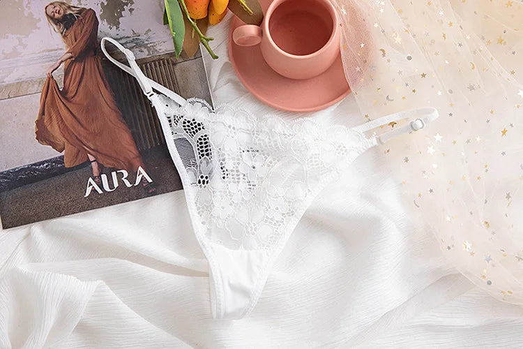 Lace G string Sexy Panties Women Underwear Briefs Hollow Out Thong High Quality Transparent Underpants Lingerie Girls Intimates
