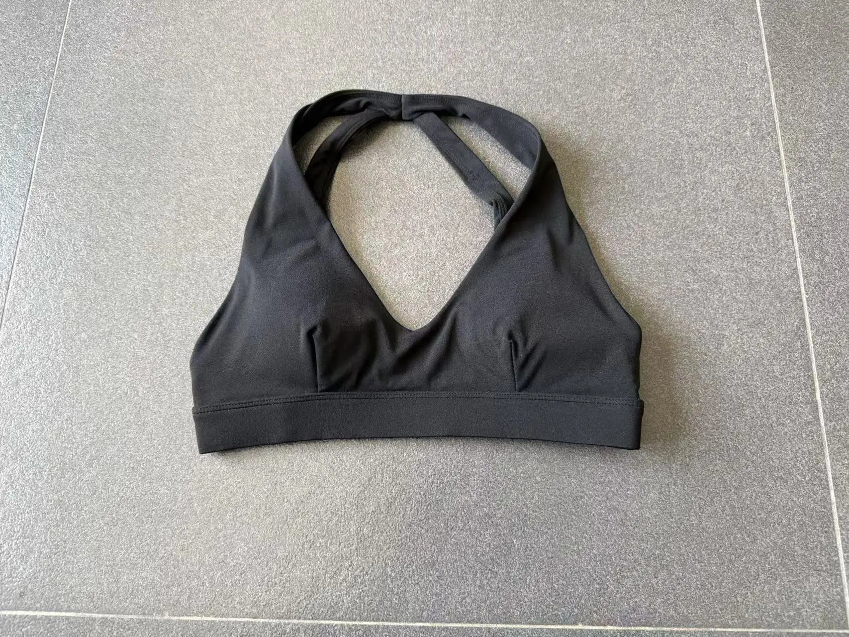 Sports Bra Gathered Neck Hanging Style Backless Tight Yoga Bra Women's Top Fitness Outdoorsports Pilates Training Gym Workout