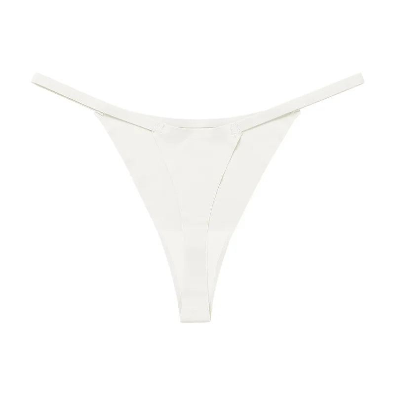 Ice Silk Seamless Women Thong Low Waist Sexy G String Quick Drying Panties Simple Underwear Traceless Thin Sports Yoga Briefs