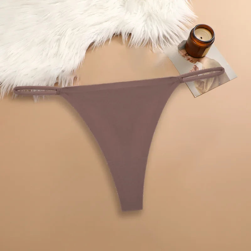 10Pcs/Set Seamless Thong Women Thin Strap Low Waist High Flexibility Panties Underwear Ladies Briefs T-back Comfortable Women