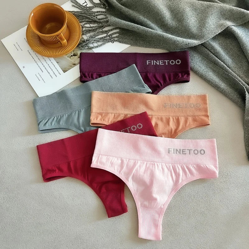 3Pcs M-2XL Seamless Thongs Women High Waist G-string Ladies Comfortable Bikini Panties Thong Underpants Girls Underwear Lingerie