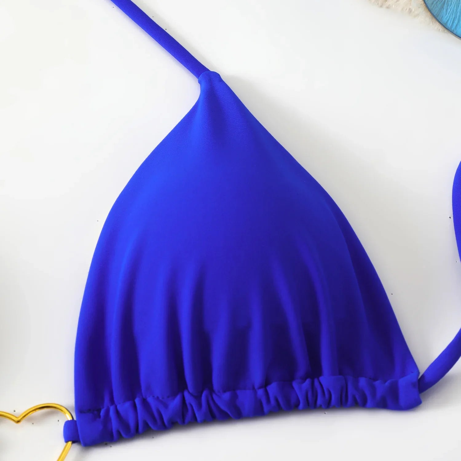 Sexy Metal Heart Ornament Bikini Set 2026 Women Blue Pink Halter Push Up Bra Thong Swimsuit Beach Bathing Suit Vacation Swimwear