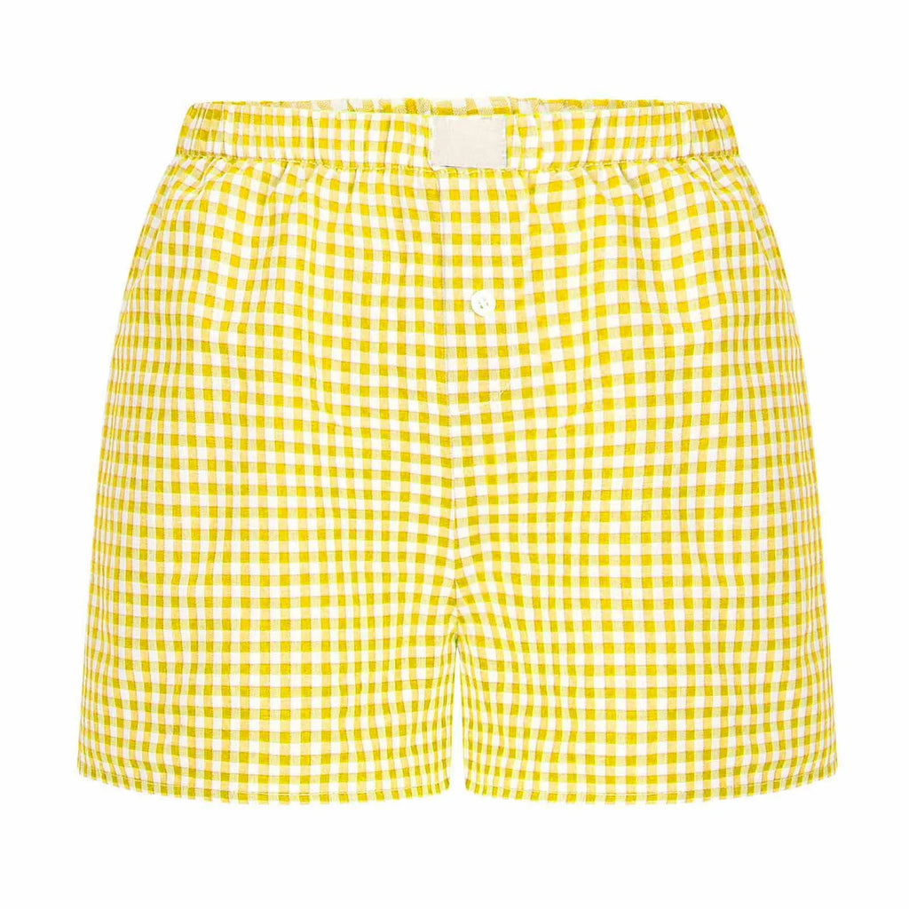 Teen Girls Plaid Shorts Elastic Waistband Pull-On Casual Lounge Summer Outfit Red Blue Color Women's Fashion