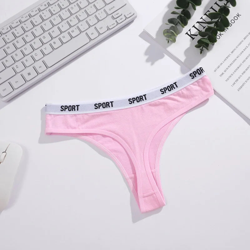 6Pcs/Set Women Thongs Cotton Panties Plus Zise Underwear Sexy G-String Low Waist Briefs Underpants Comfortable Lingerie S-XL